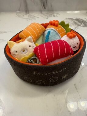 Sumikko Gurashi Sushi Plush Bowl Set | San-X Japanese Kawaii Plush